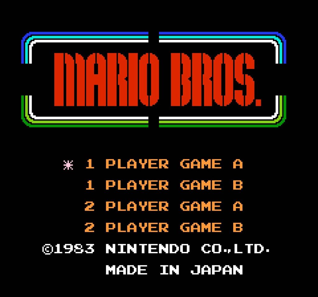 マリオブラザーズタイトル画面